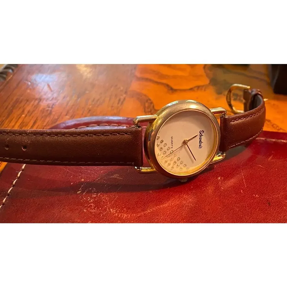 VTG Women's Schandra's Watch, Gold Tone with Crystal Accents